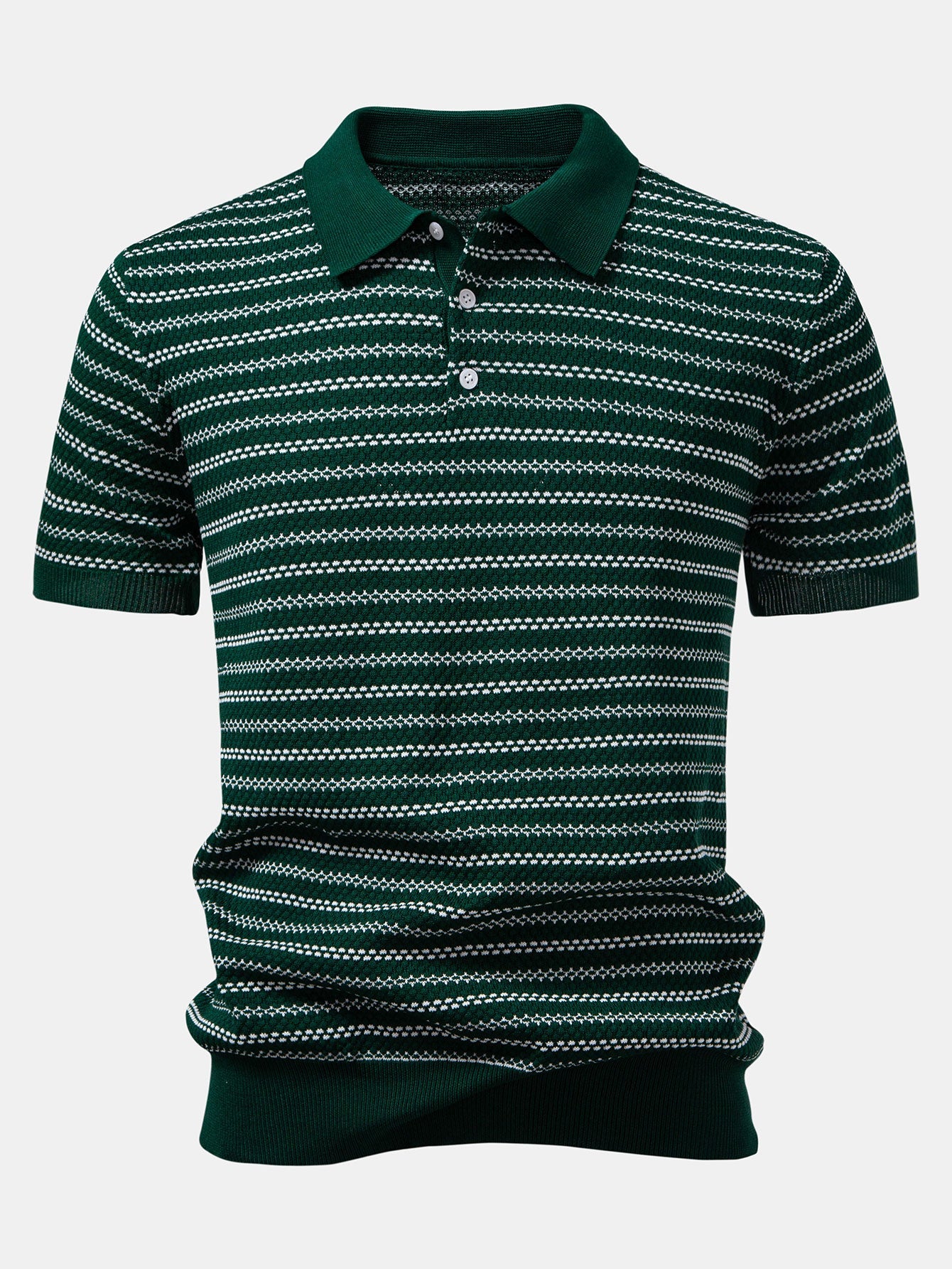 Stripe Knitted Polo Shirt