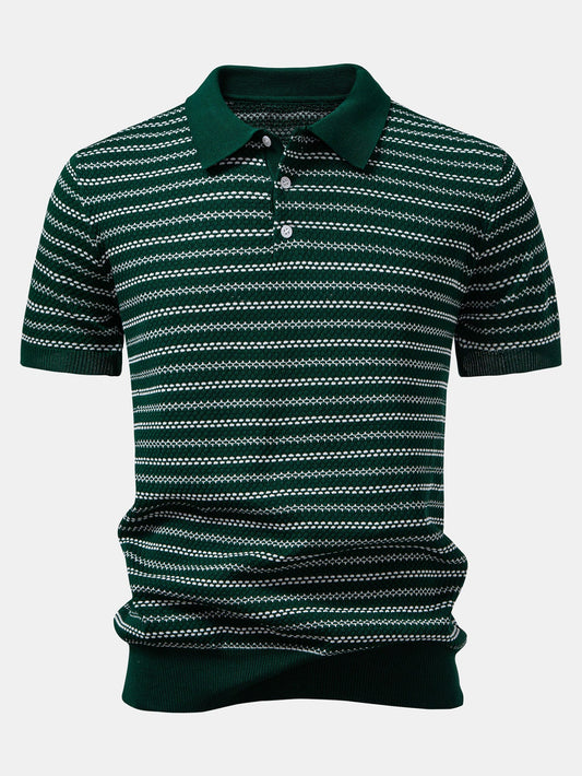 Stripe Knitted Polo Shirt