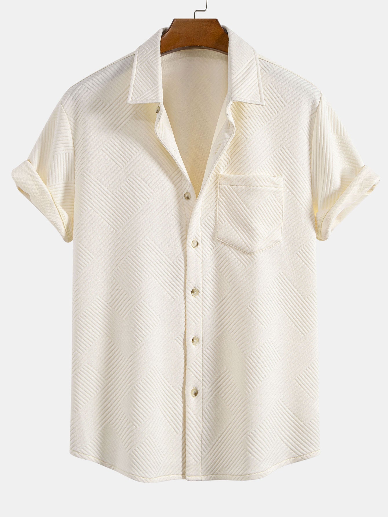 Stripe Jacquard Button Up Shirt