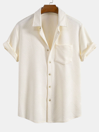 Stripe Jacquard Button Up Shirt