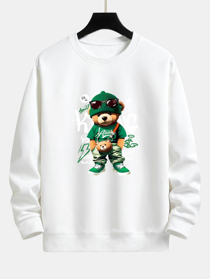 Graffiti Bear Print Relax Fit Sweatshirt