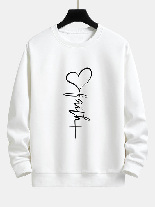Heart Slogan Print Relax Fit Sweatshirt