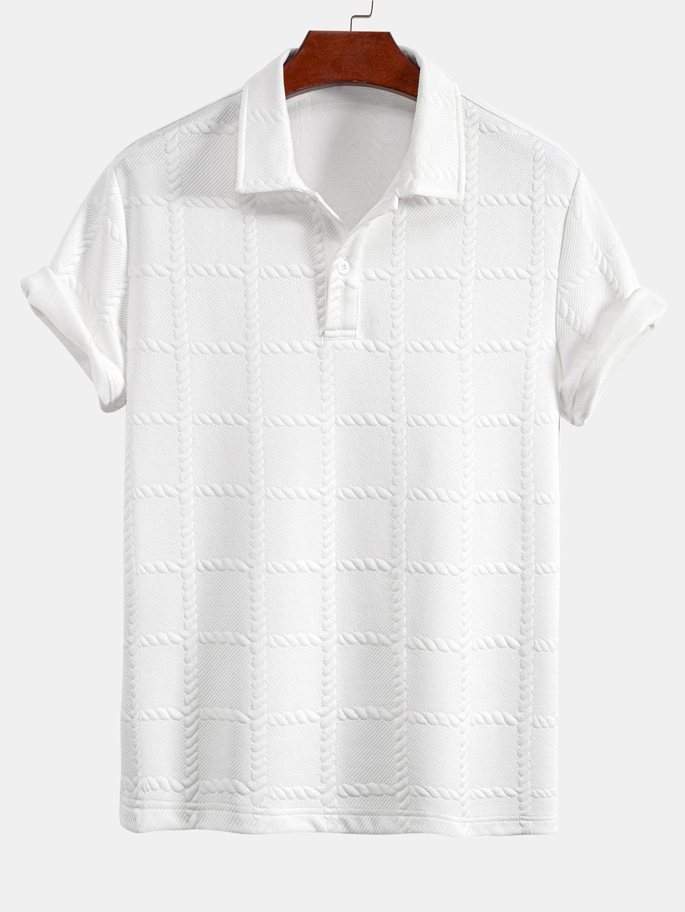 Checkered Jacquard  Polo Shirt