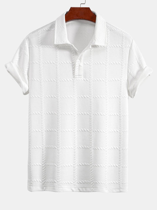 Checkered Jacquard  Polo Shirt