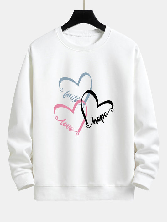 Heart Slogan Print Relax Fit Sweatshirt