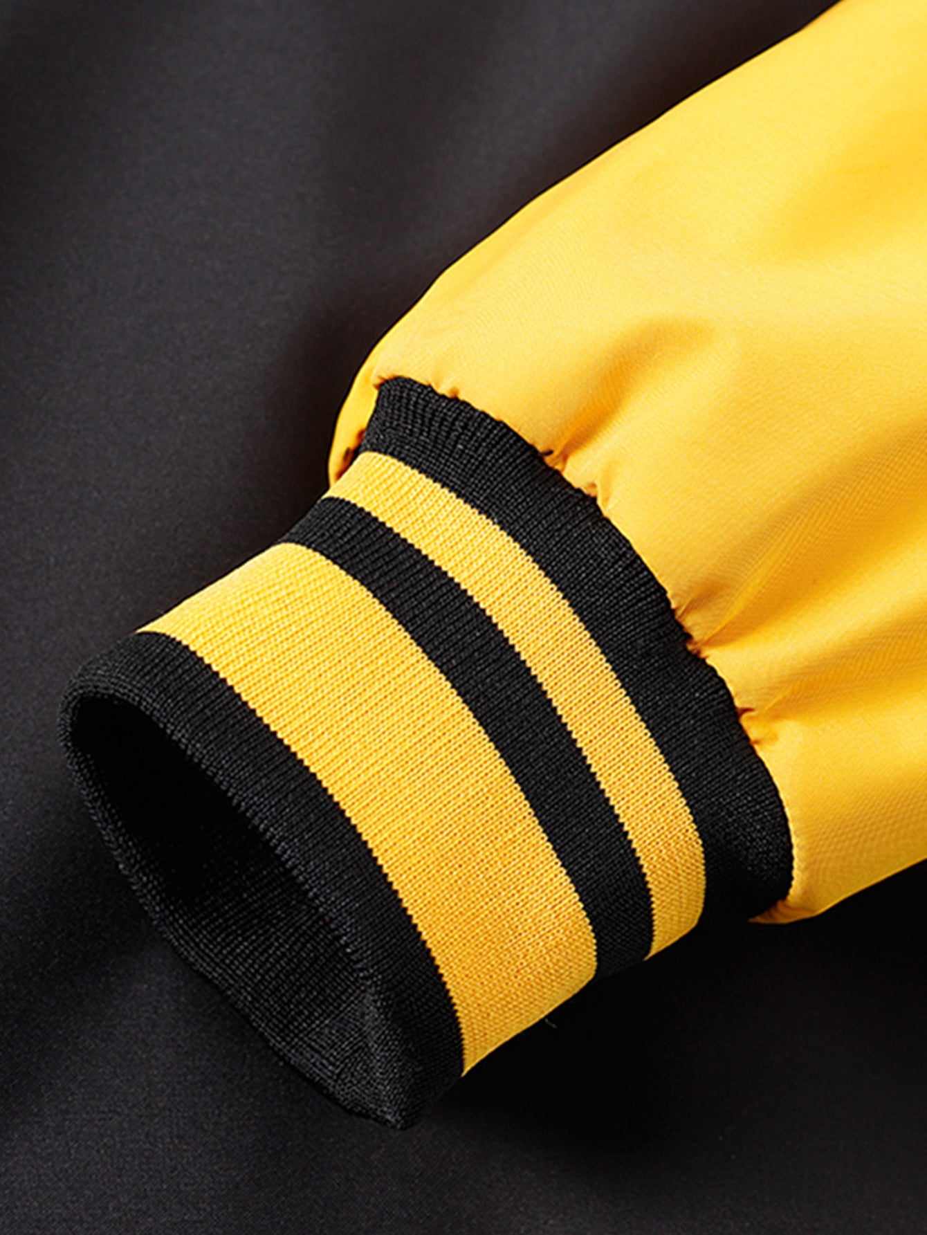 Relax Fit Contrast Embroidery Baseball Jacket