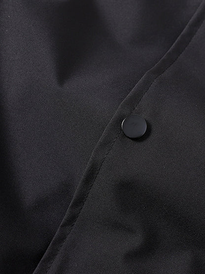 Relax Fit Contrast Embroidery Baseball Jacket