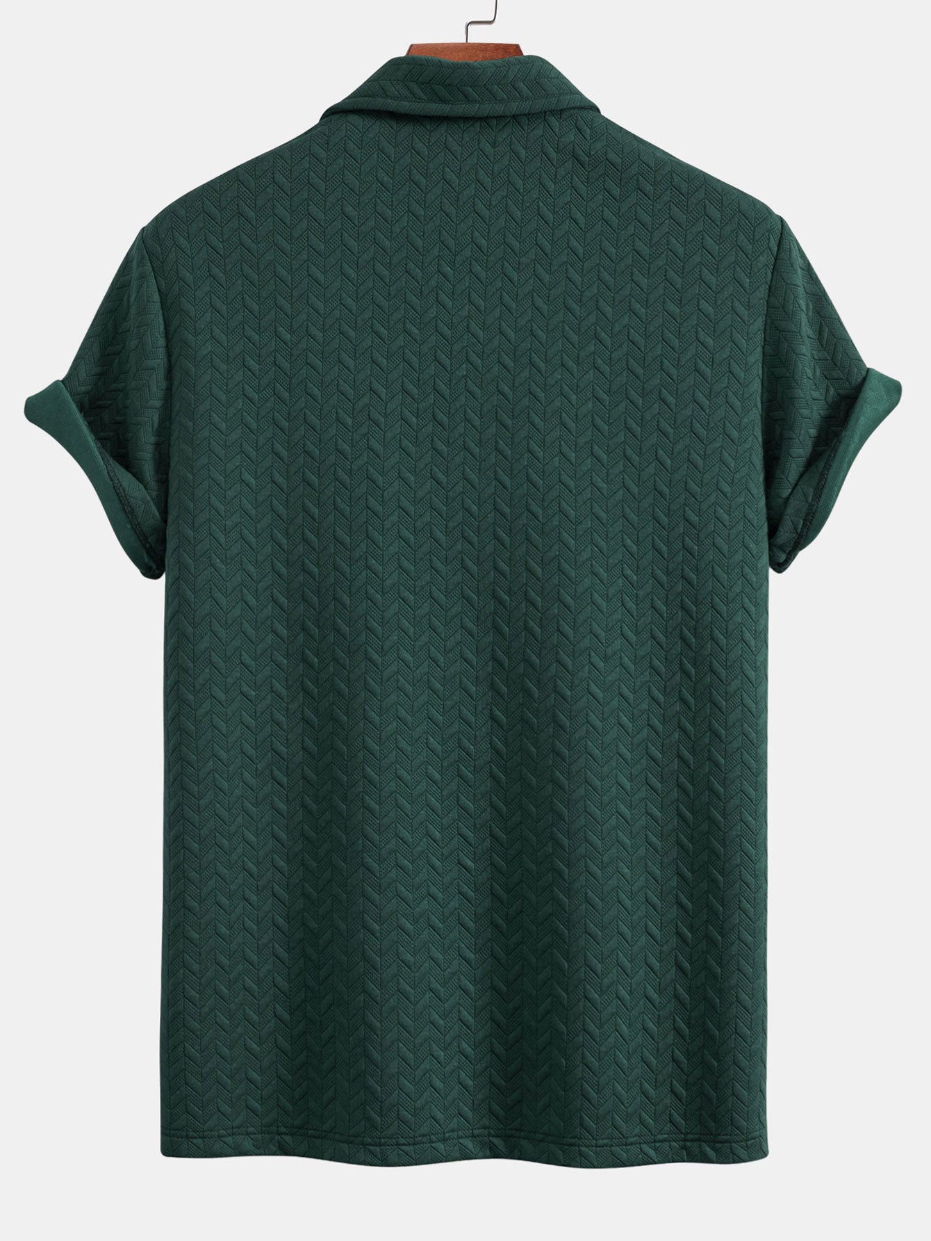 Short Sleeved Jacquard Textured Polo