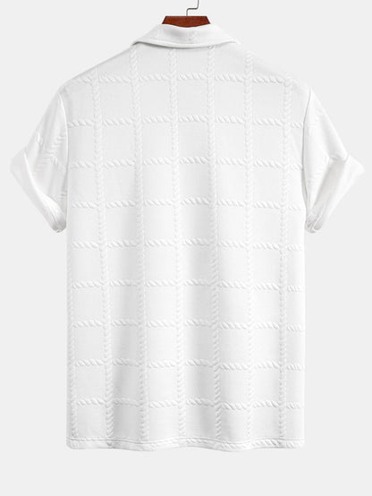 Checkered Jacquard  Polo Shirt
