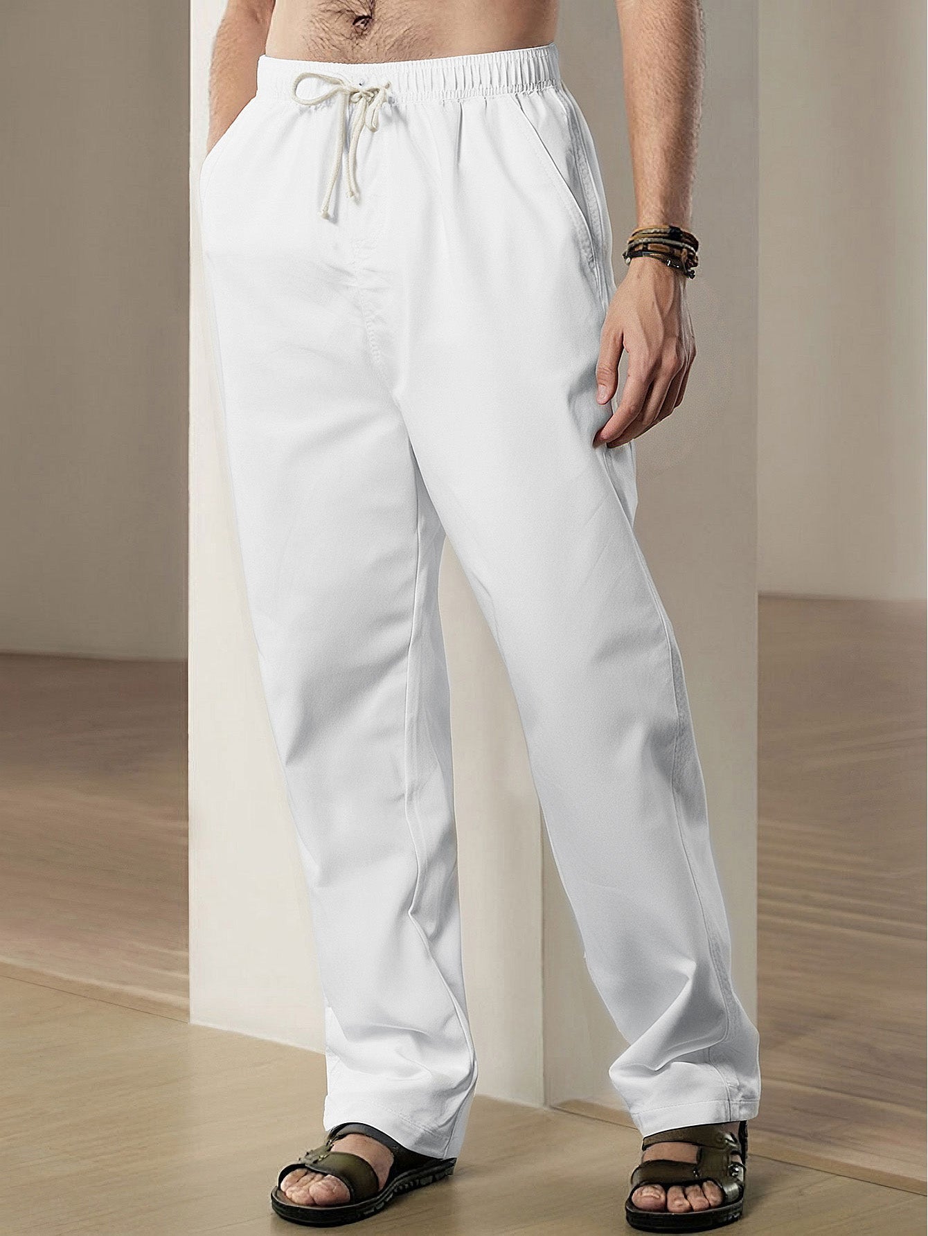 Straight Leg Linen Pants