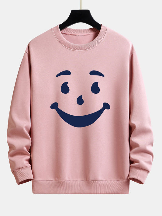 Smiley Face Print Relax Fit Sweatshirt