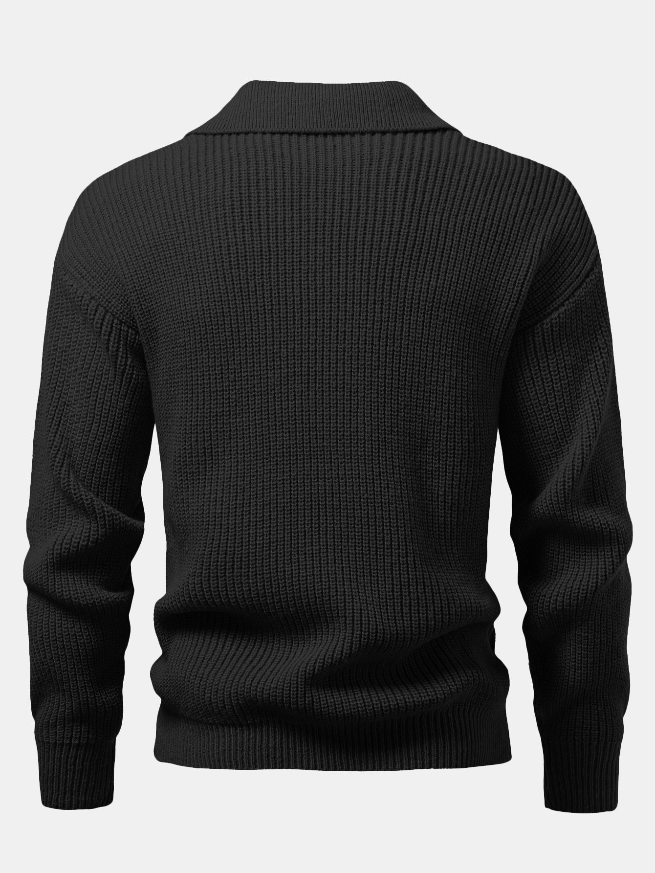 Long Sleeve Textured Knit Polo Shirt