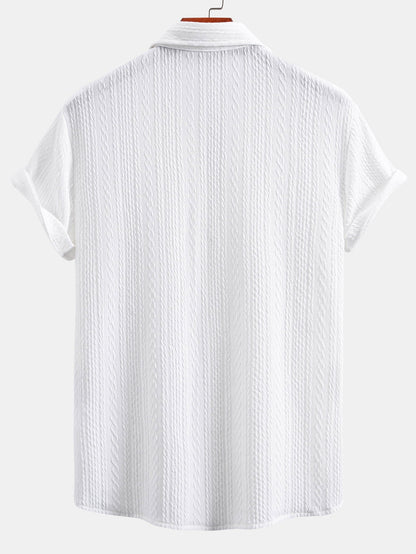 Muscle Fit Jacquard Textured Shirt