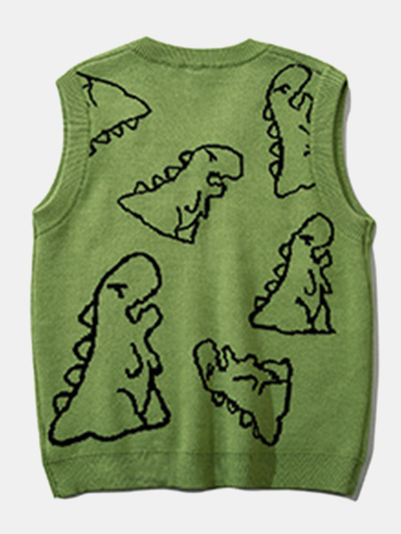 Dinosaur Print Knit Sweater Vest