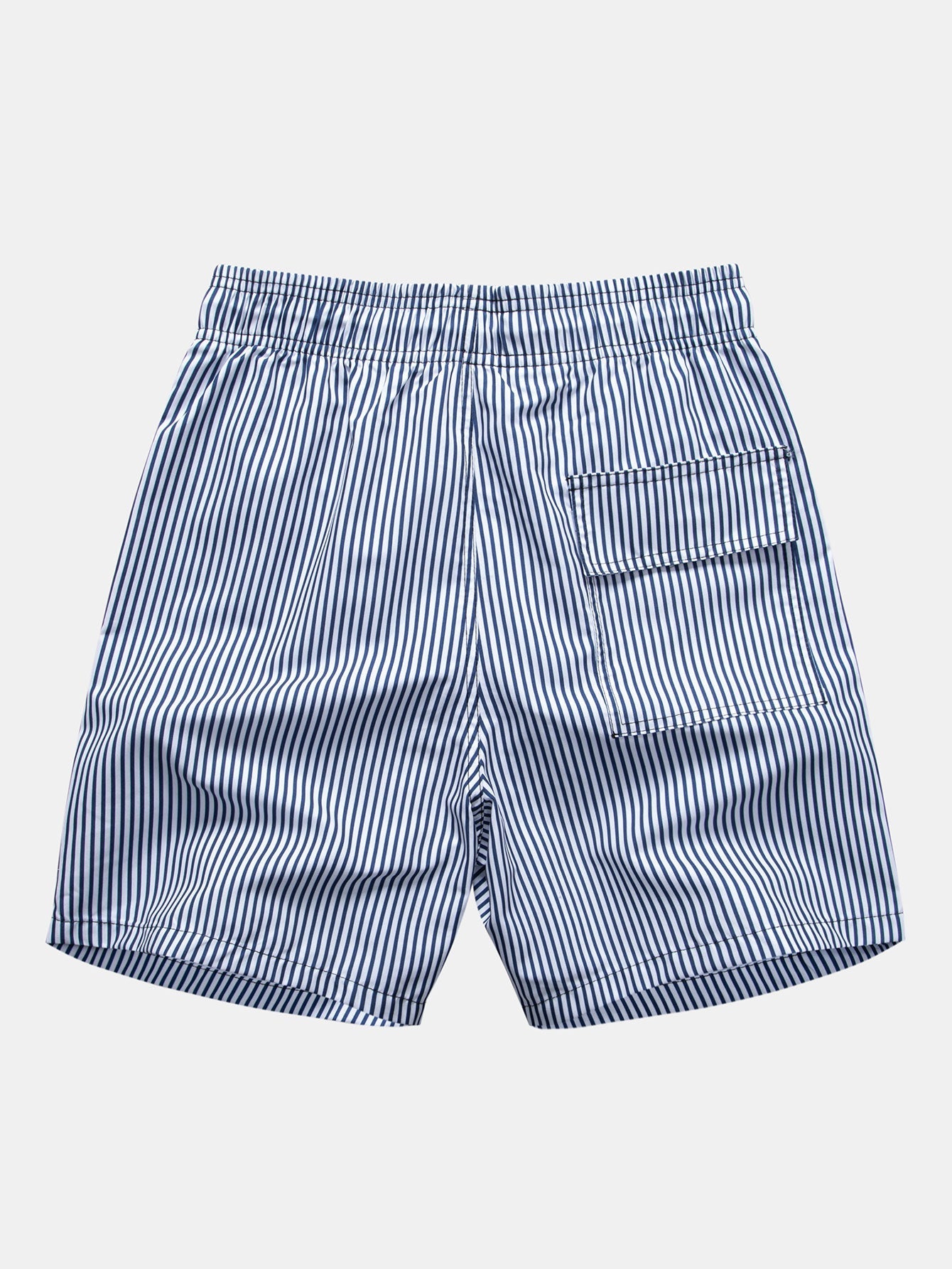 Textured Stand Collar Shirt & Stripe Print Swim Shorts