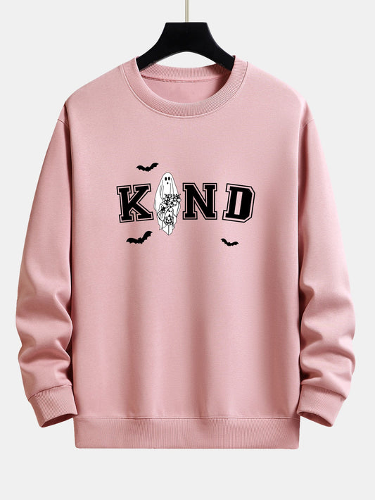 Halloween Kind Ghost Print Relax Fit Sweatshirt