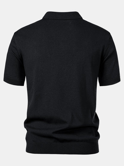 Stripe Knit Polo Shirt