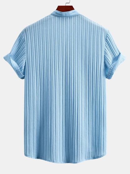 Textured Stand Collar Shirt