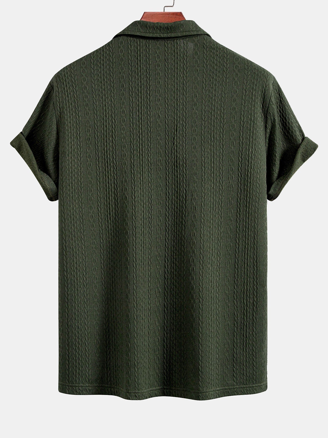 Textured Jacquard Knit Polo Shirt