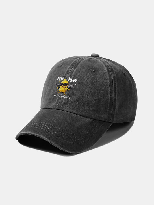 PEW PEW MADAFAKAS Chicken Pattern Casual Washed Cotton Baseball Cap