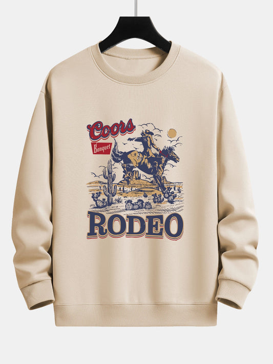 Western Cowboy Print Relax Fit Sweatshirt