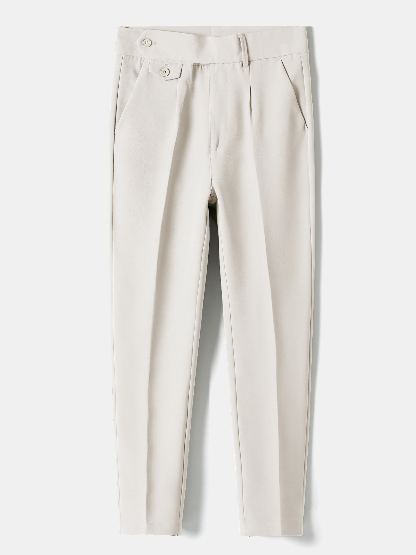 Slim Fit Tapered Cropped Trousers