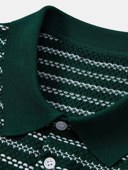 Stripe Knitted Polo Shirt