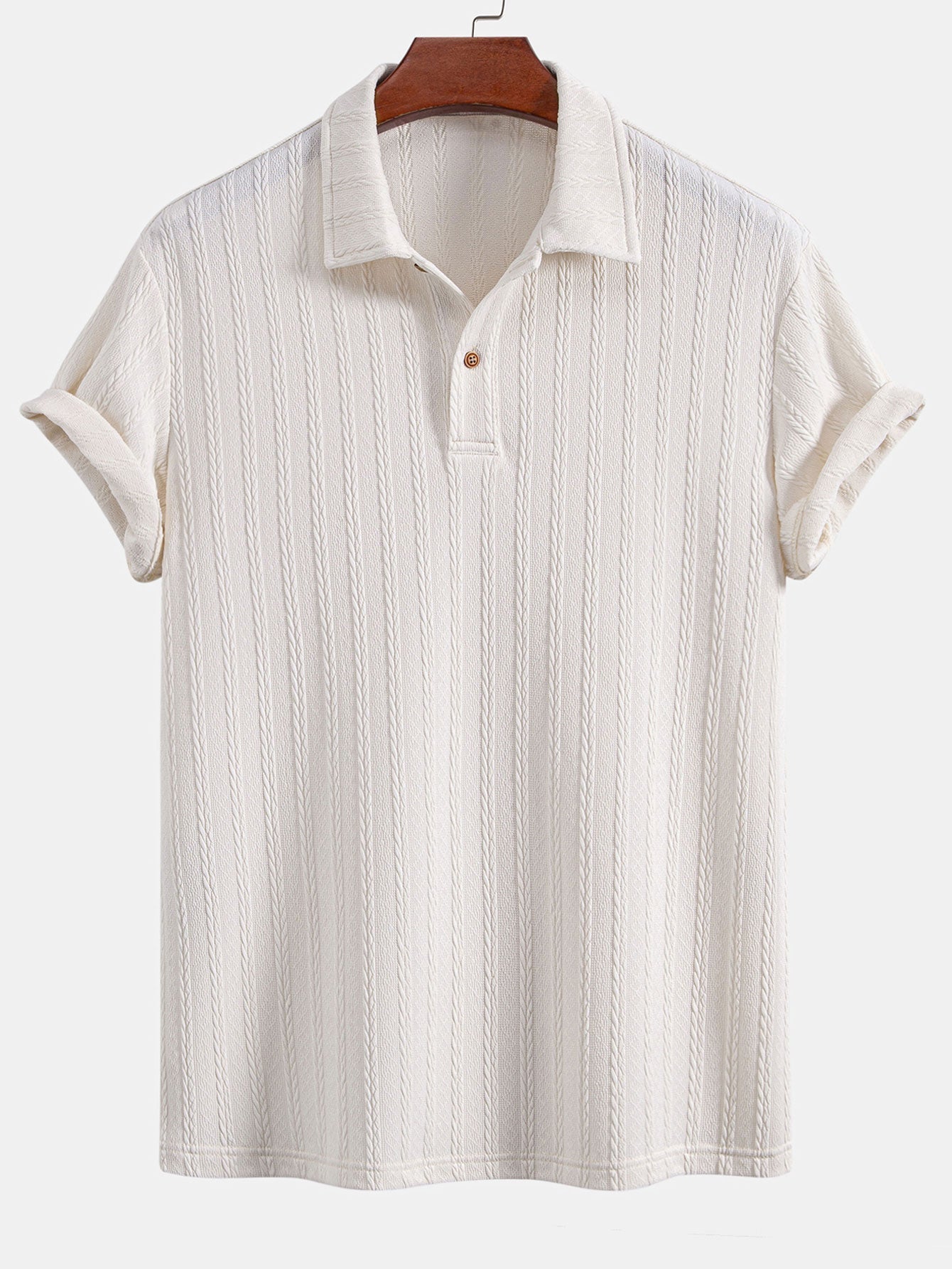 Twist Texture Knit Polo Shirt