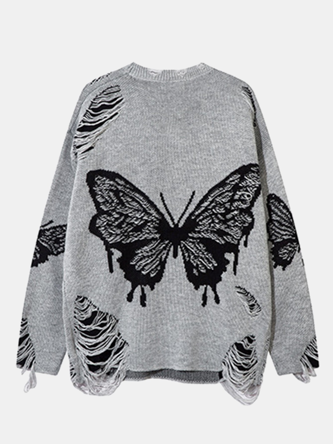 Butterfly Print Knit Sweater