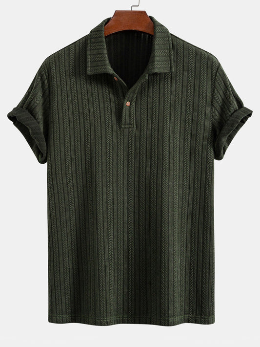 Wheat Ear Jacquard Polo Shirt