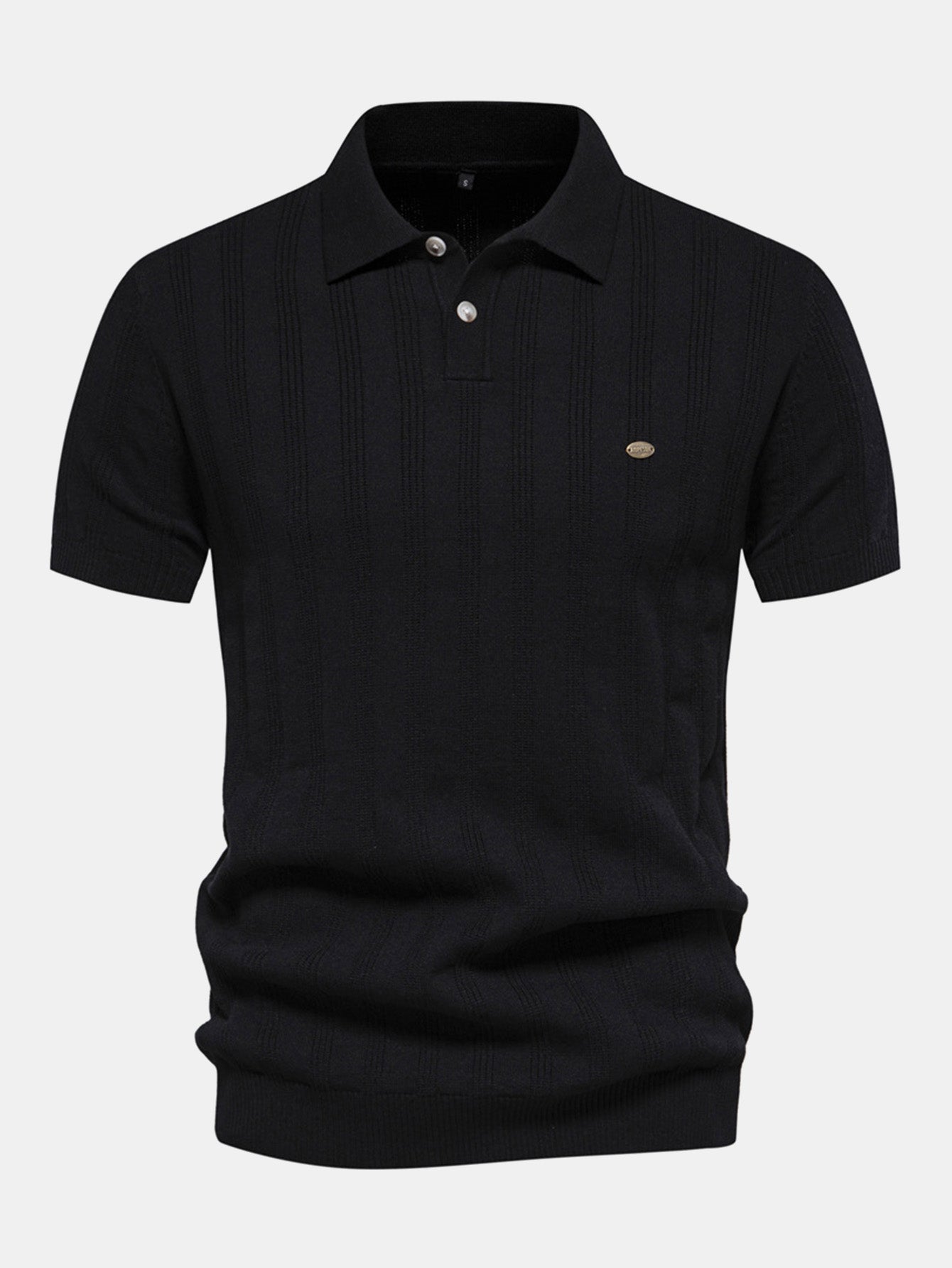 Stripe Knit Polo Shirt