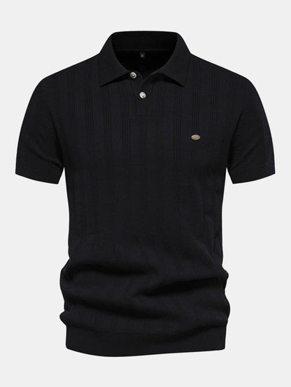 Stripe Knit Polo Shirt