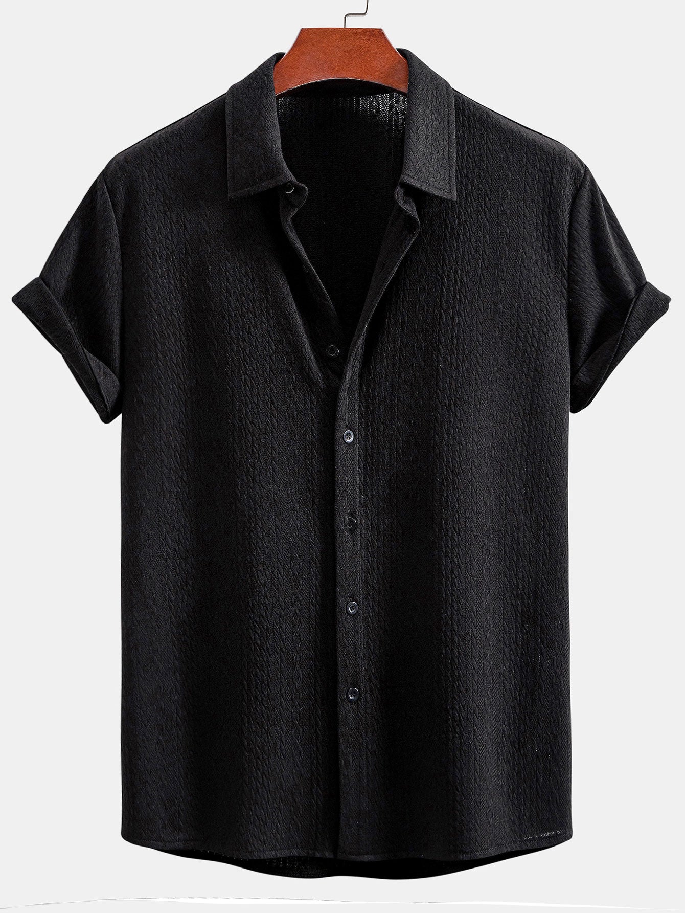 Muscle Fit Jacquard Textured Shirt