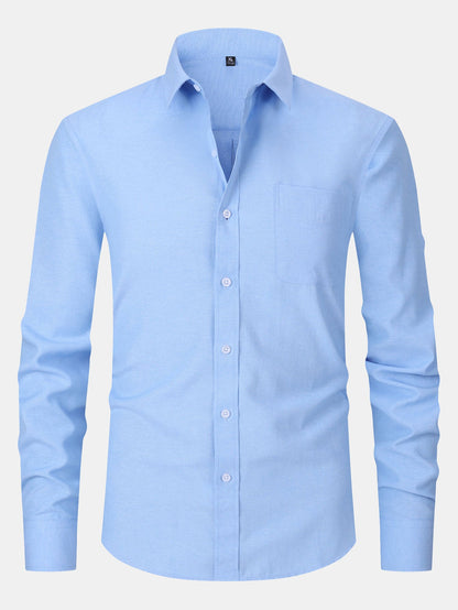 Long Sleeve Pocket Button Up Oxford Shirt