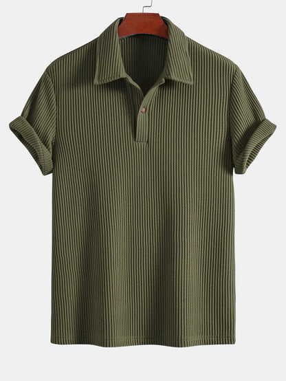 Short Sleeved Waffle Polo