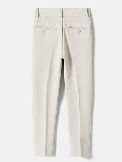 Slim Fit Tapered Cropped Trousers