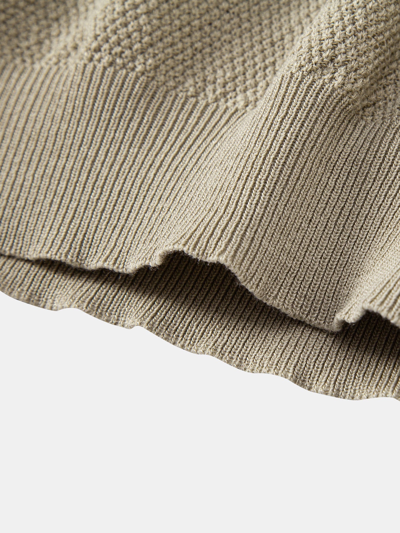 Textured Zip Up Knit Polo Shirt