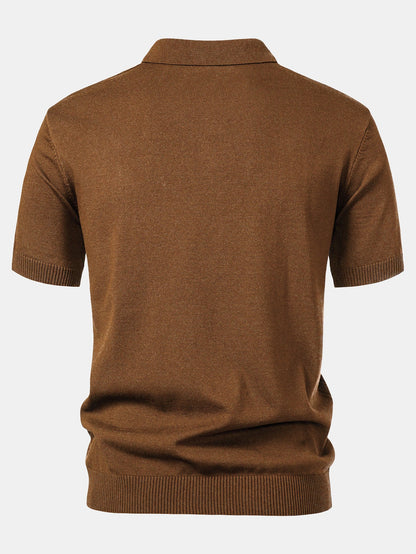Stripe Knit Polo Shirt