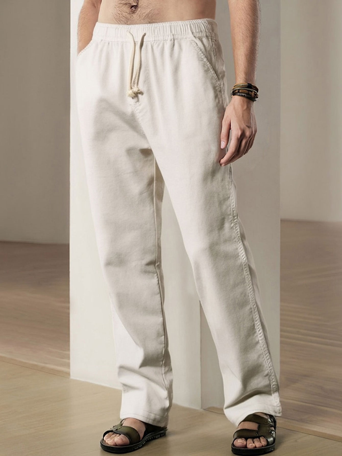 Straight Leg Linen Pants