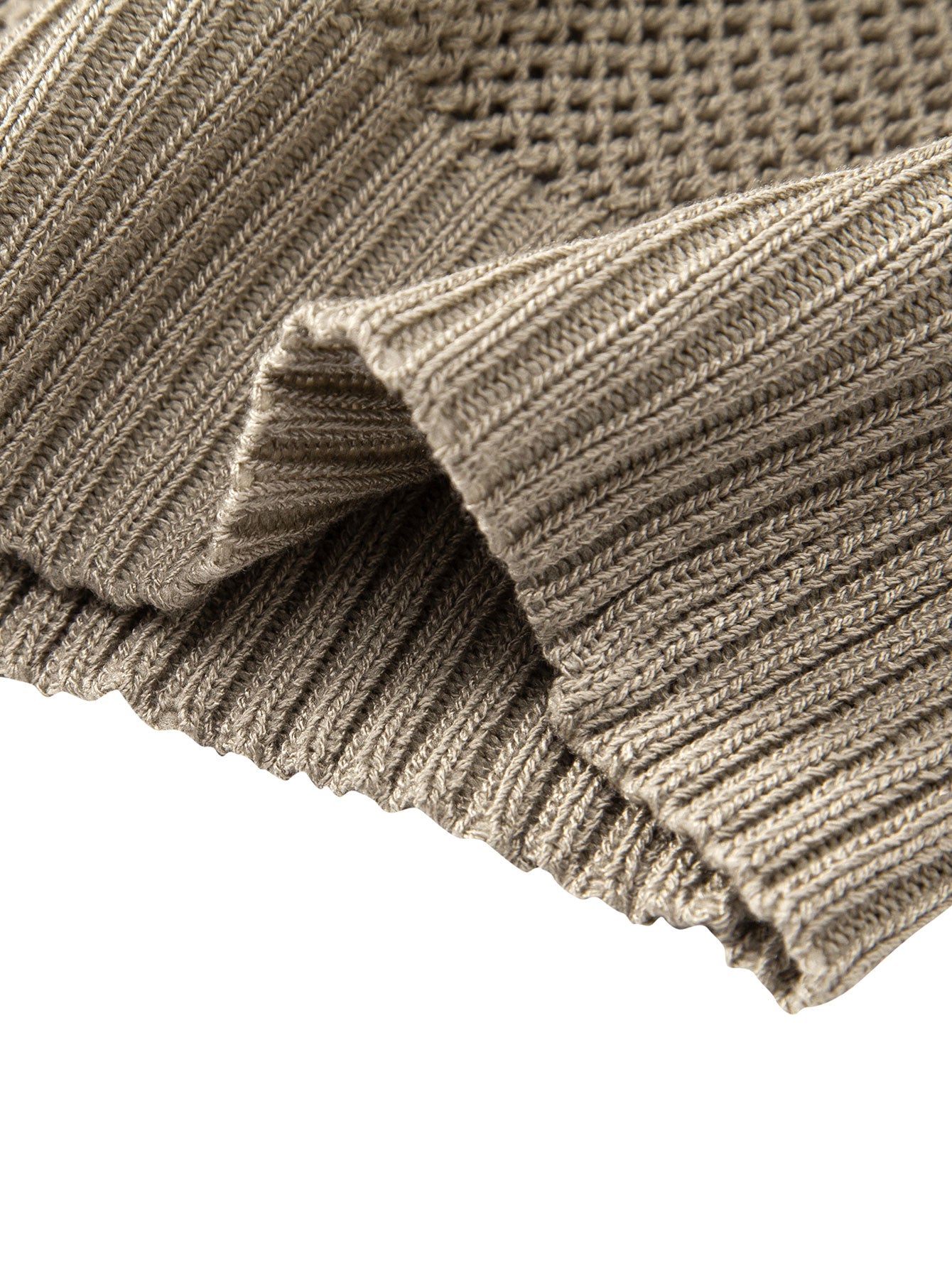 Eyelet Zip Up Knit Polo Shirt