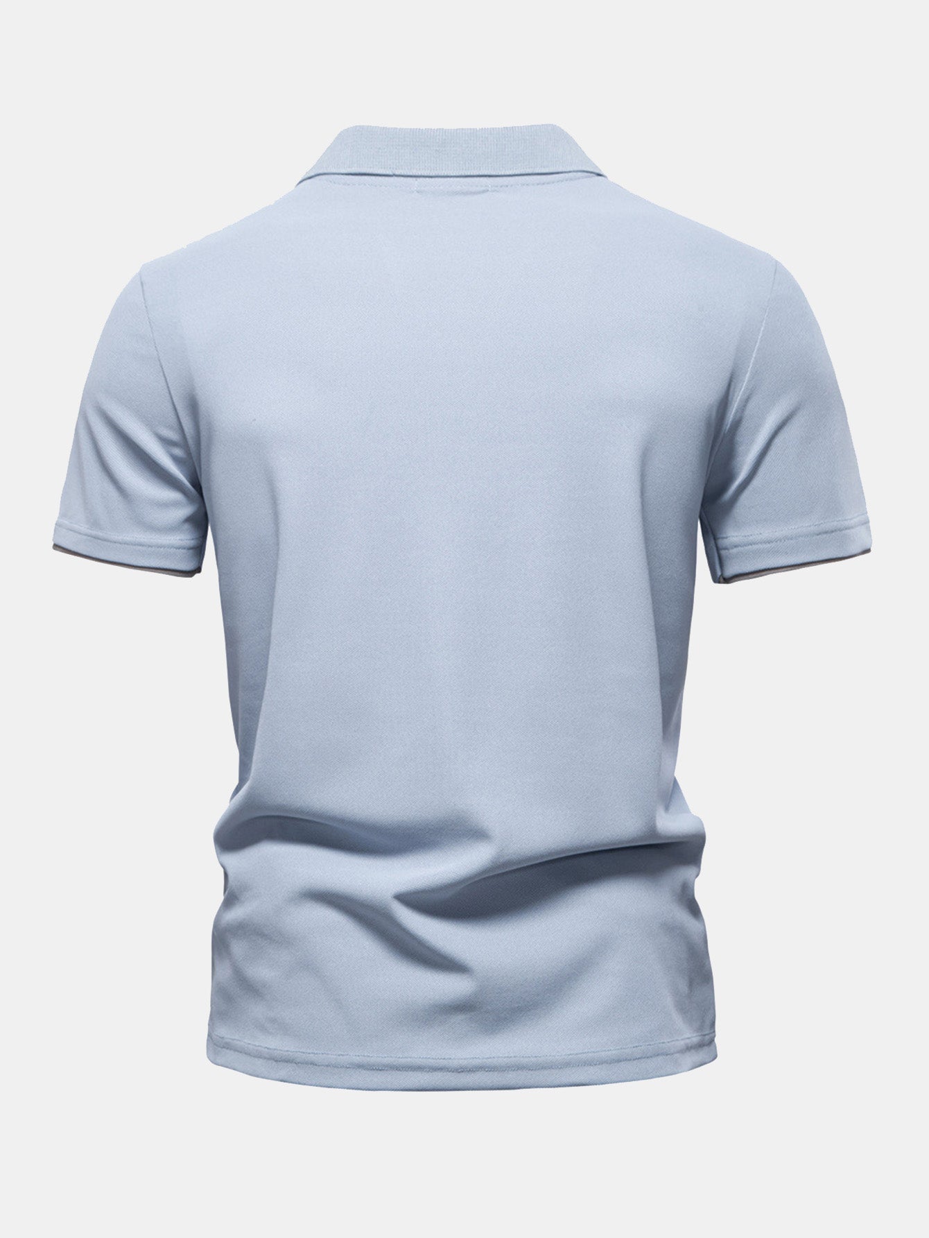 Contrast Pique V Neck Polo Shirt