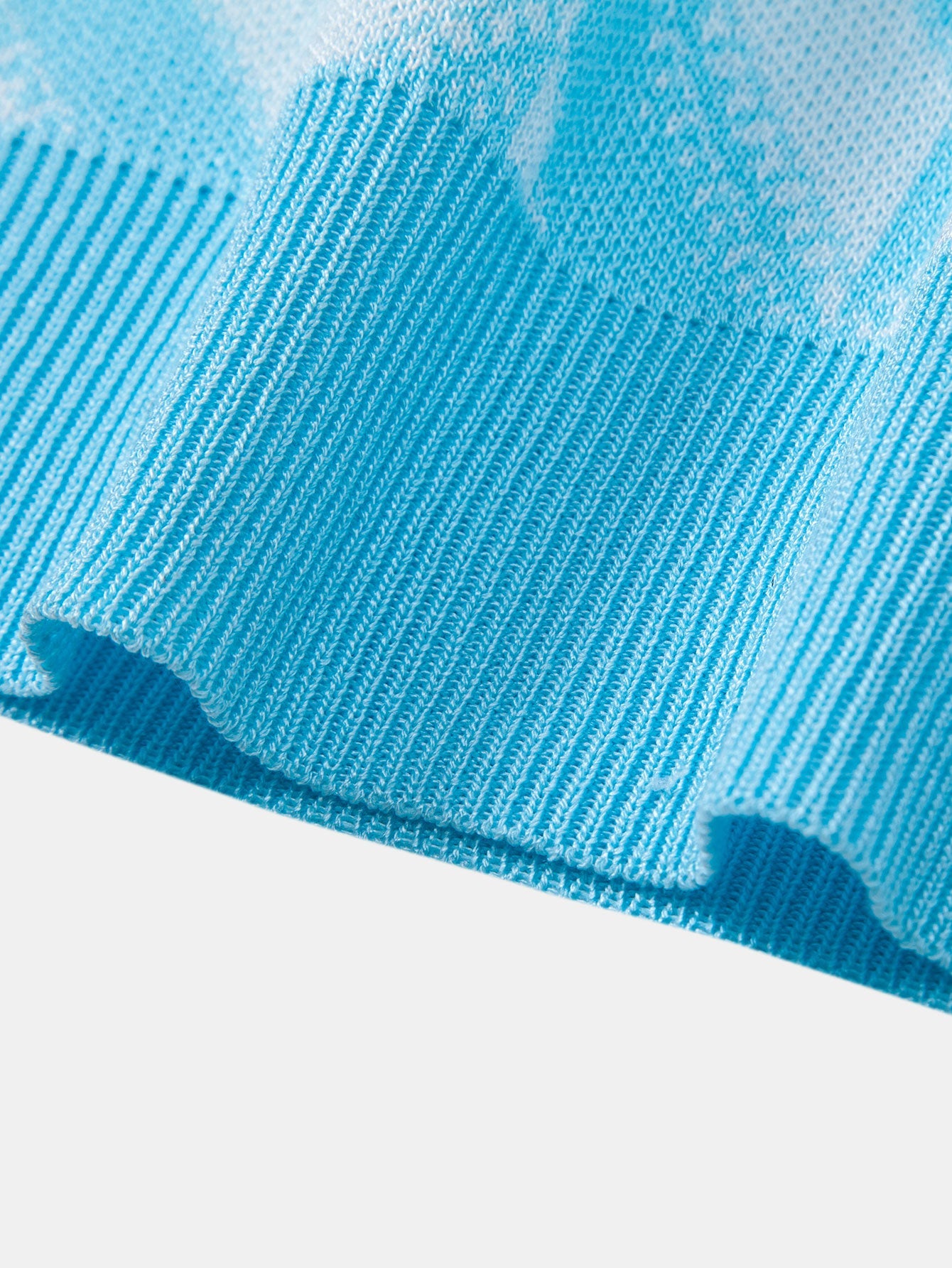 Geometric Knitted V Neck Polo Shirt