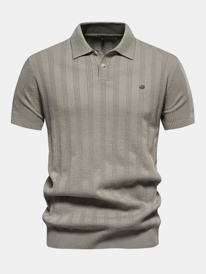Stripe Knit Polo Shirt