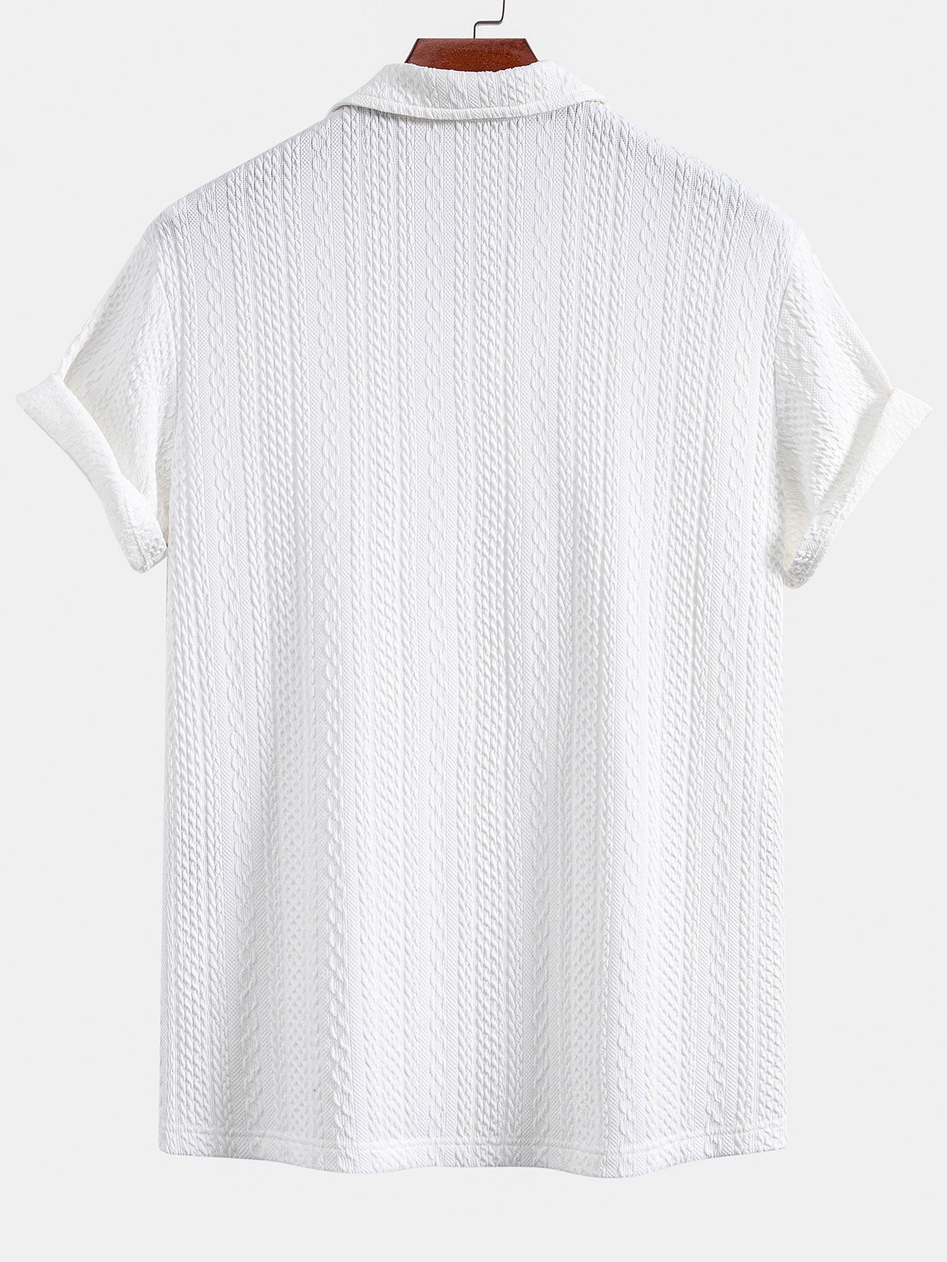 Textured Jacquard Knit Polo Shirt