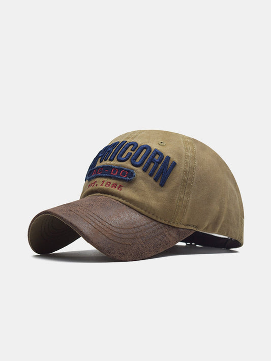 Capricorn Embroidery Washed Distressed Baseball Cap