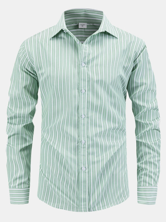 Long Sleeve Stripe Button Up Shirt