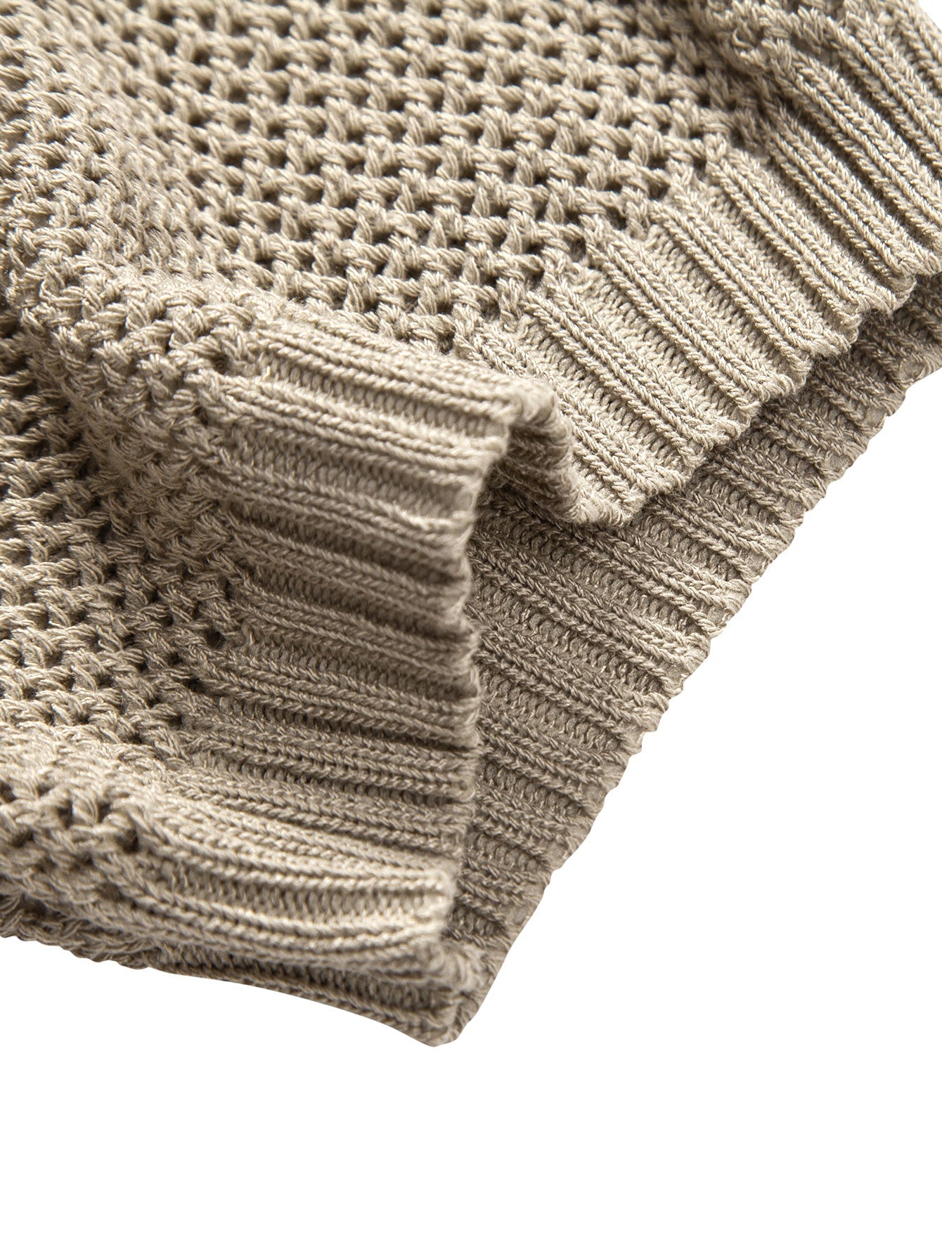 Eyelet Zip Up Knit Polo Shirt