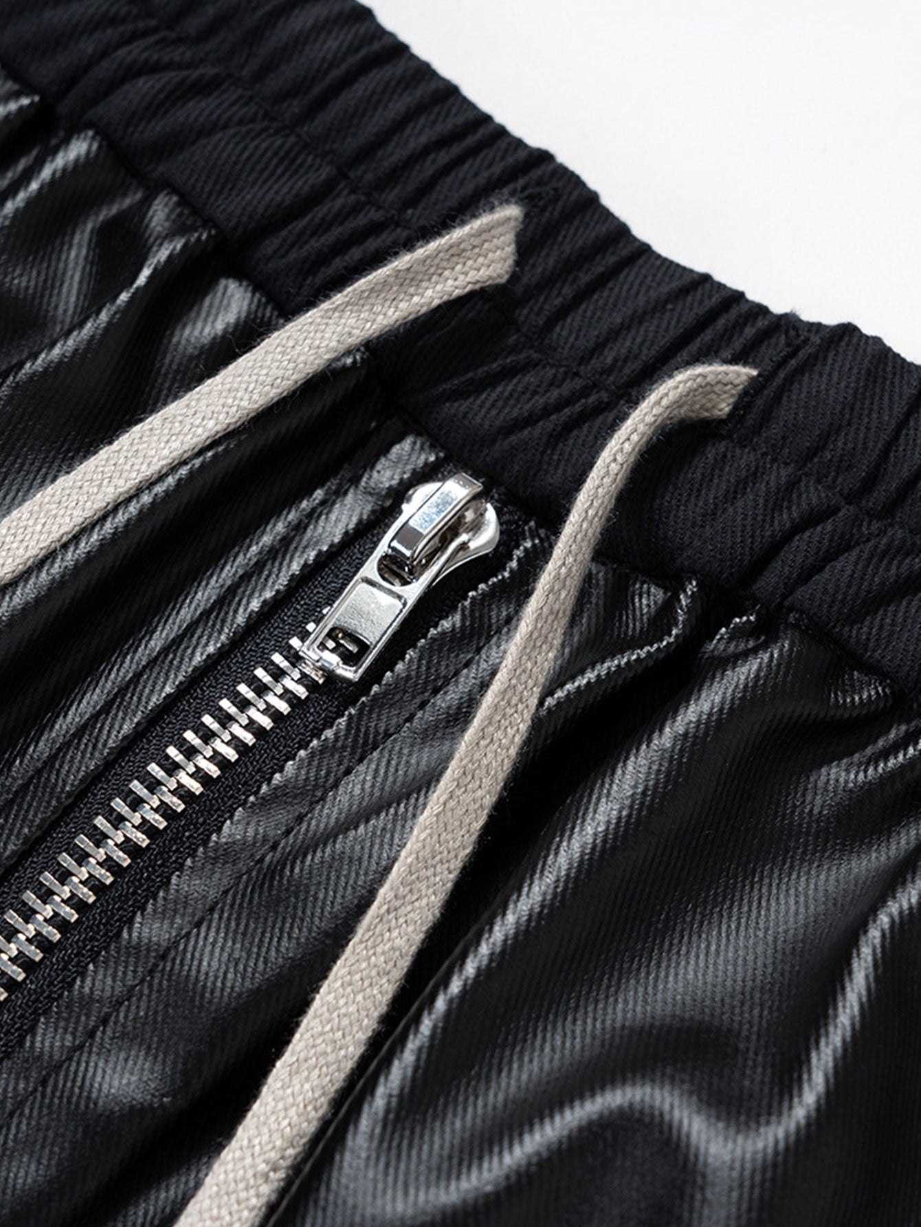 PU Leather Cargo Wide-Leg Pants