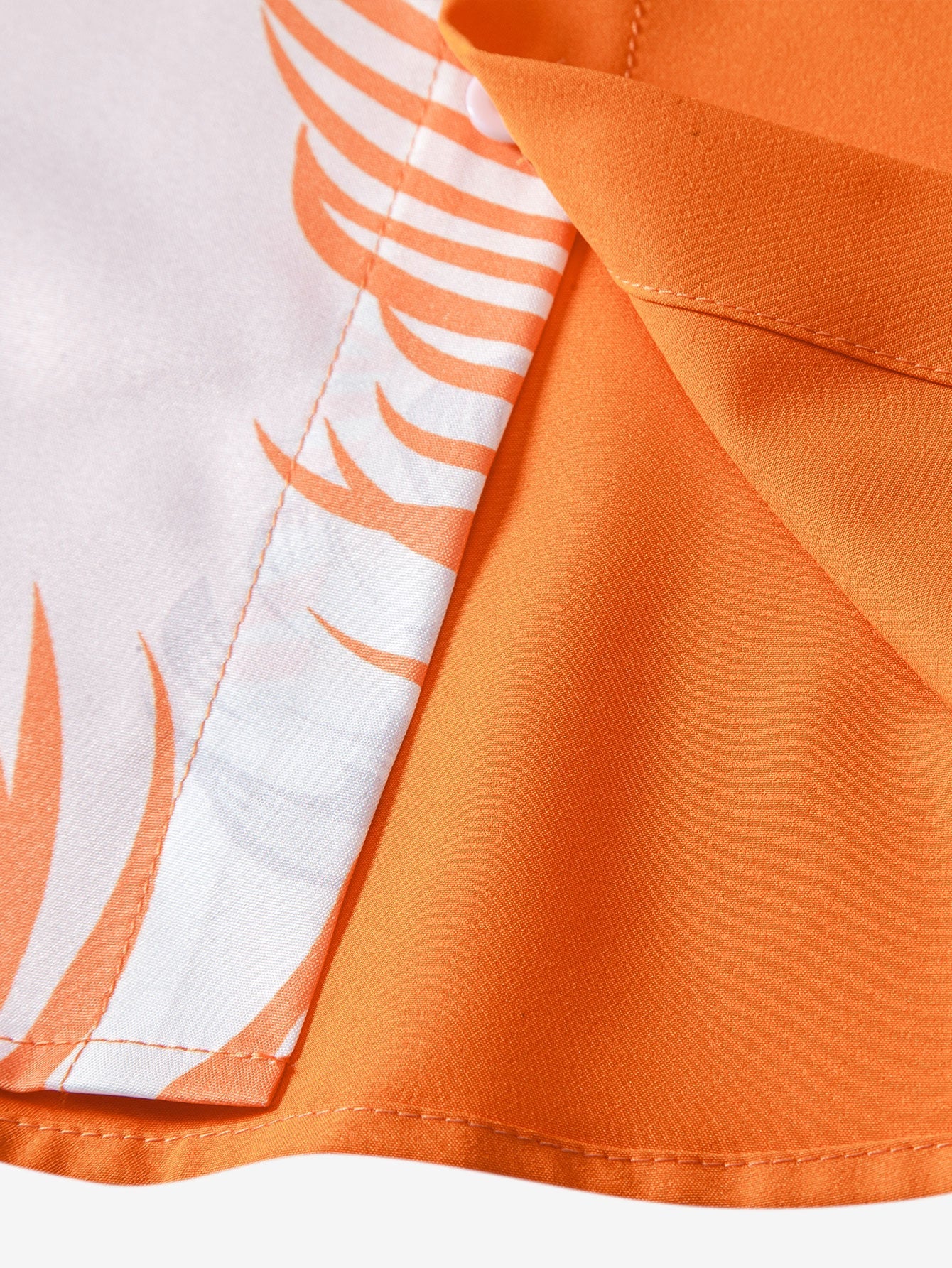 Leaf Print Patchwork Button Up Shirt