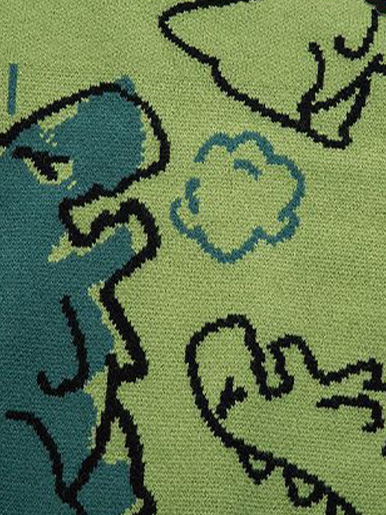 Dinosaur Print Crew Neck Knit Sweater